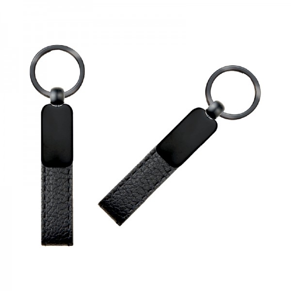 RD-21750 Siyah Metal Suni Deri Anahtarlık