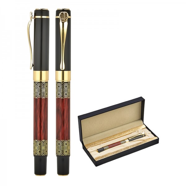 RD-23898 1217-KR Siyah-Gold Metal Roller Kalem Seti