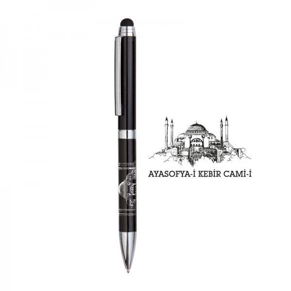 RD-22136 1107-T Ayasofya Kabartma Figürlü Metal Tükenmez Kalem
