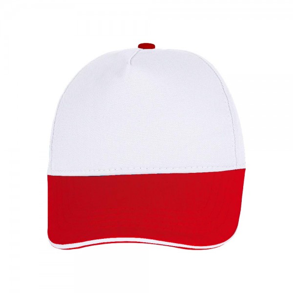 RD-3074 Beyaz-Kırmızı Sandwich Siper Cotton Şapka