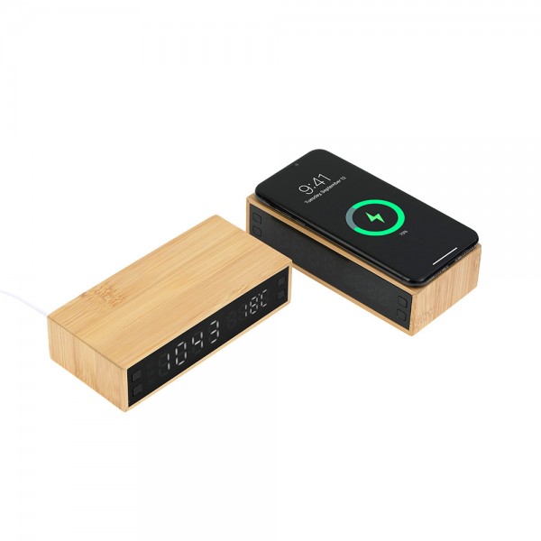 RD-29812 Wireless Mobil Şarj Cihazı ve Bambu Dijital Masa Saati RD-29812 Wireless Mobil Şarj Cihazı ve Bambu Dijital Masa Saati